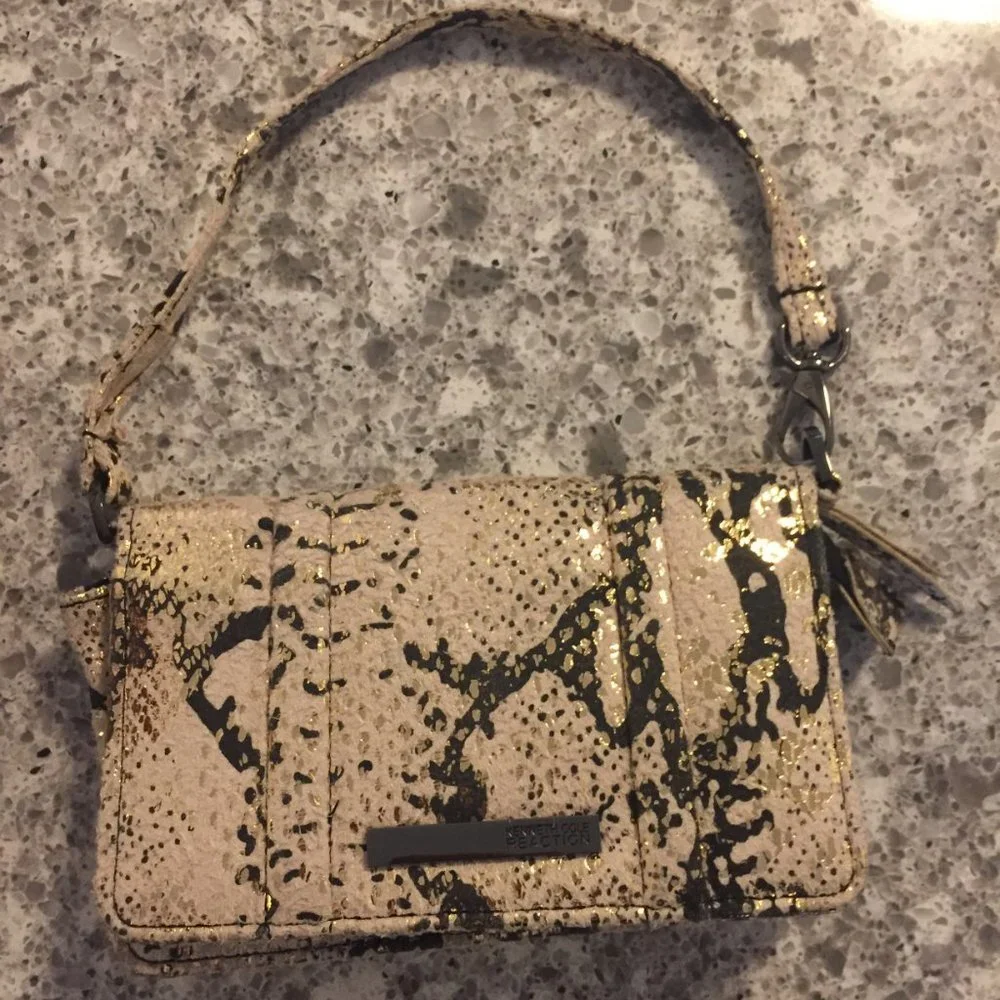 💼🐍 Kenneth Cole Reaction Faux Snakeskin Minibag / Wristlet! 🐍💼